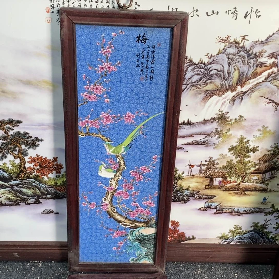 瓷片55*21 景德镇瓷板画柴窑烧制