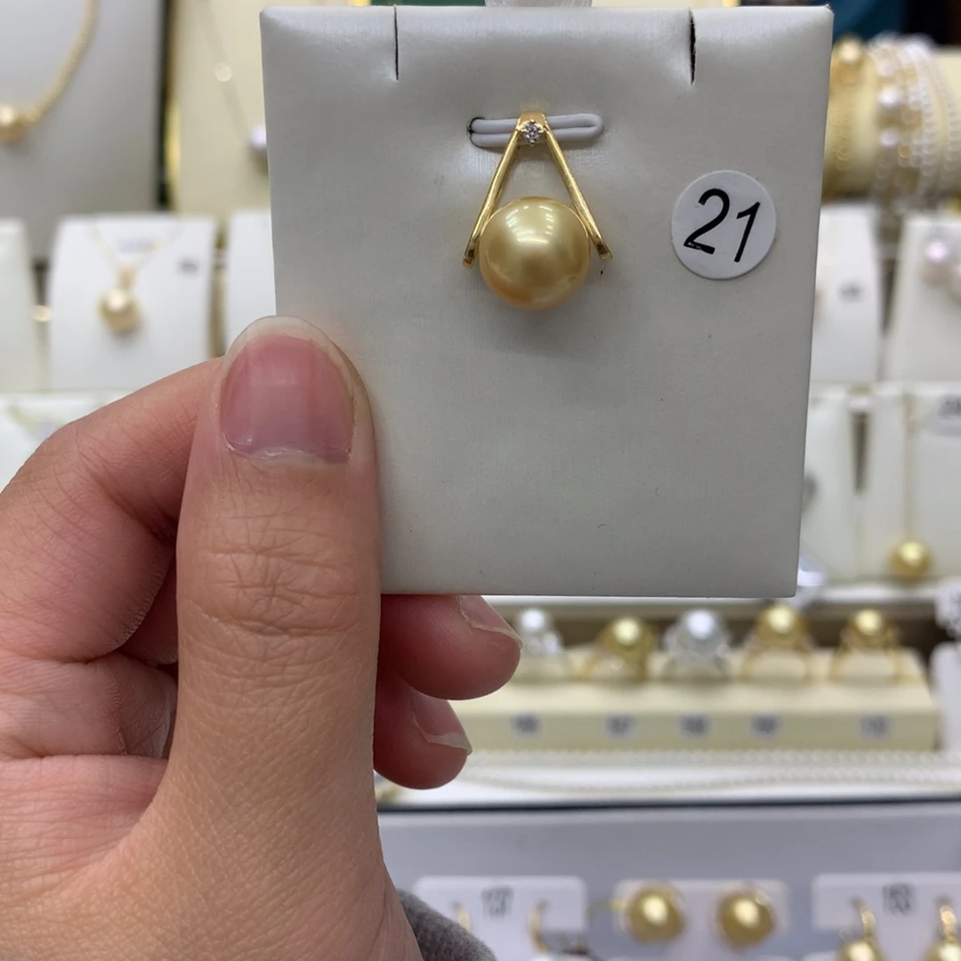 海水珍珠吊坠(不含链)18K金镶嵌