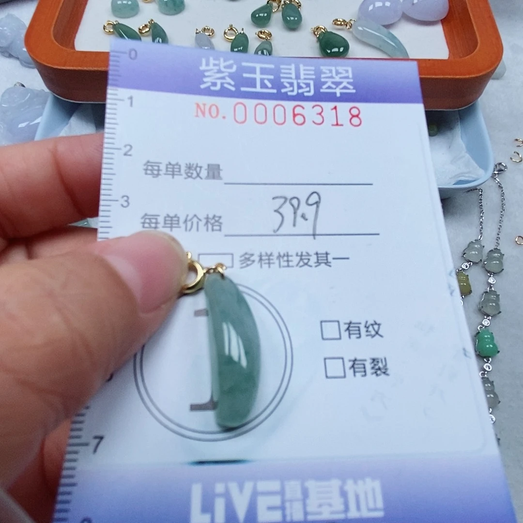 颈饰未镶嵌翡翠冰透飘花随行