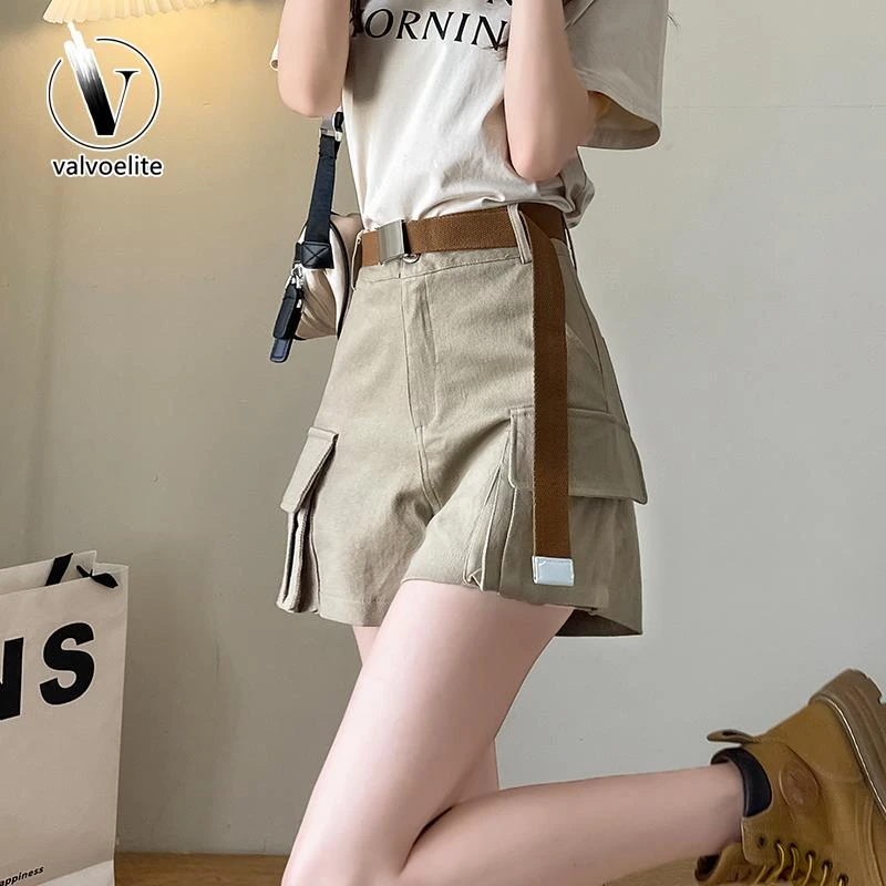 VALVOELITE工装牛仔短裤女夏季外穿休闲设计感紧身美式辣妹热裤薄