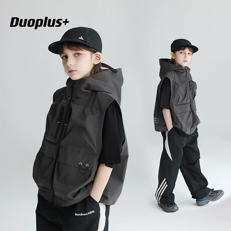 多加潮牌童装儿童机能马甲宝宝春装外穿背心男童2025新款中大童