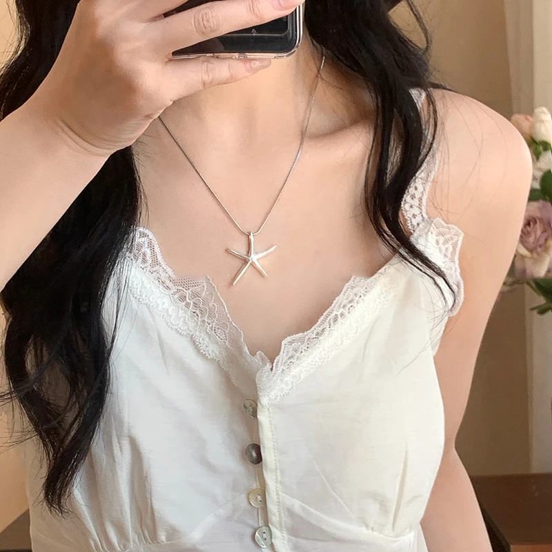 合金项链 立体海星项链ins简约个性冷淡风百搭锁骨链高级感颈链女