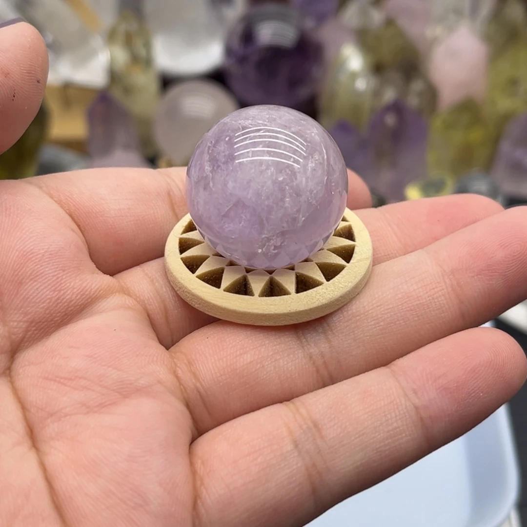 未镶嵌珠宝半成品水晶31 薰衣草紫水25mm