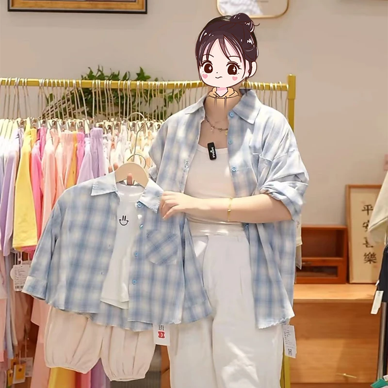 郝叔童品HQ4307A格子衬衫2025秋装新款男装女装秋季韩系百搭