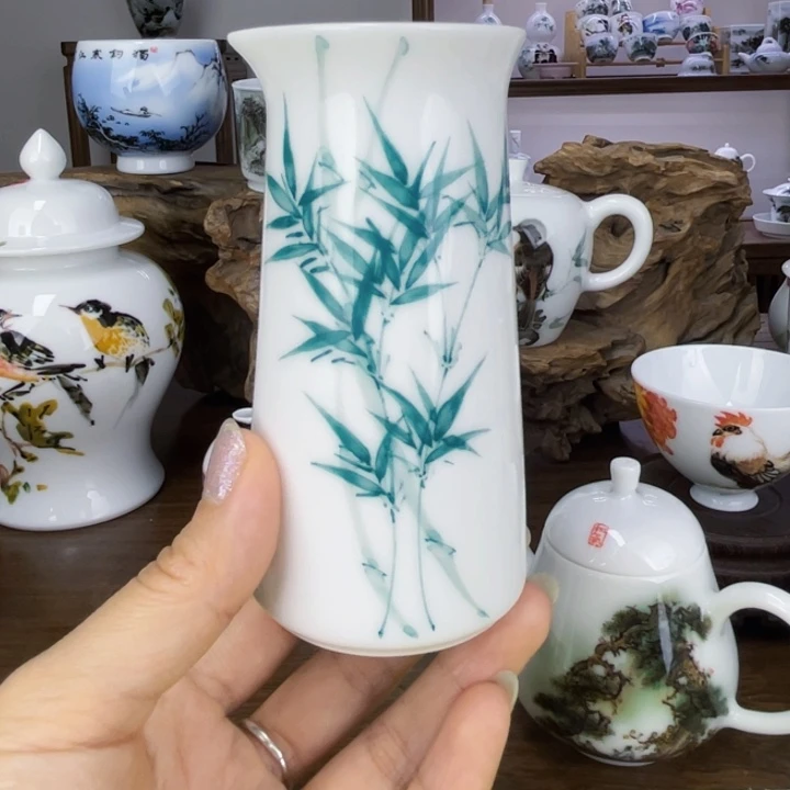 杯分酒器手绘釉下彩