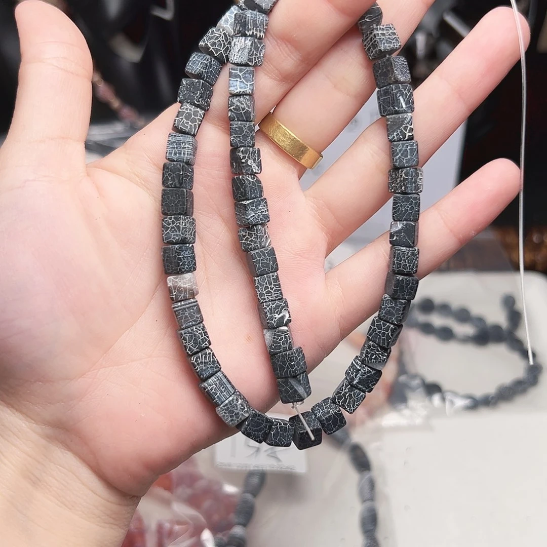 玛瑙/玉髓合金珠宝半成品u459 6.6m 药霜方糖一条