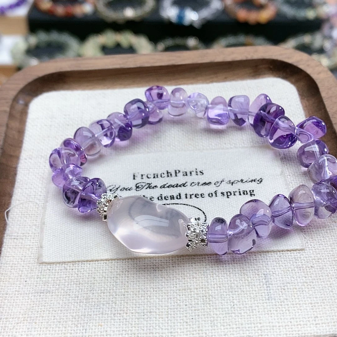 水晶手链未镶嵌云**贝紫水晶