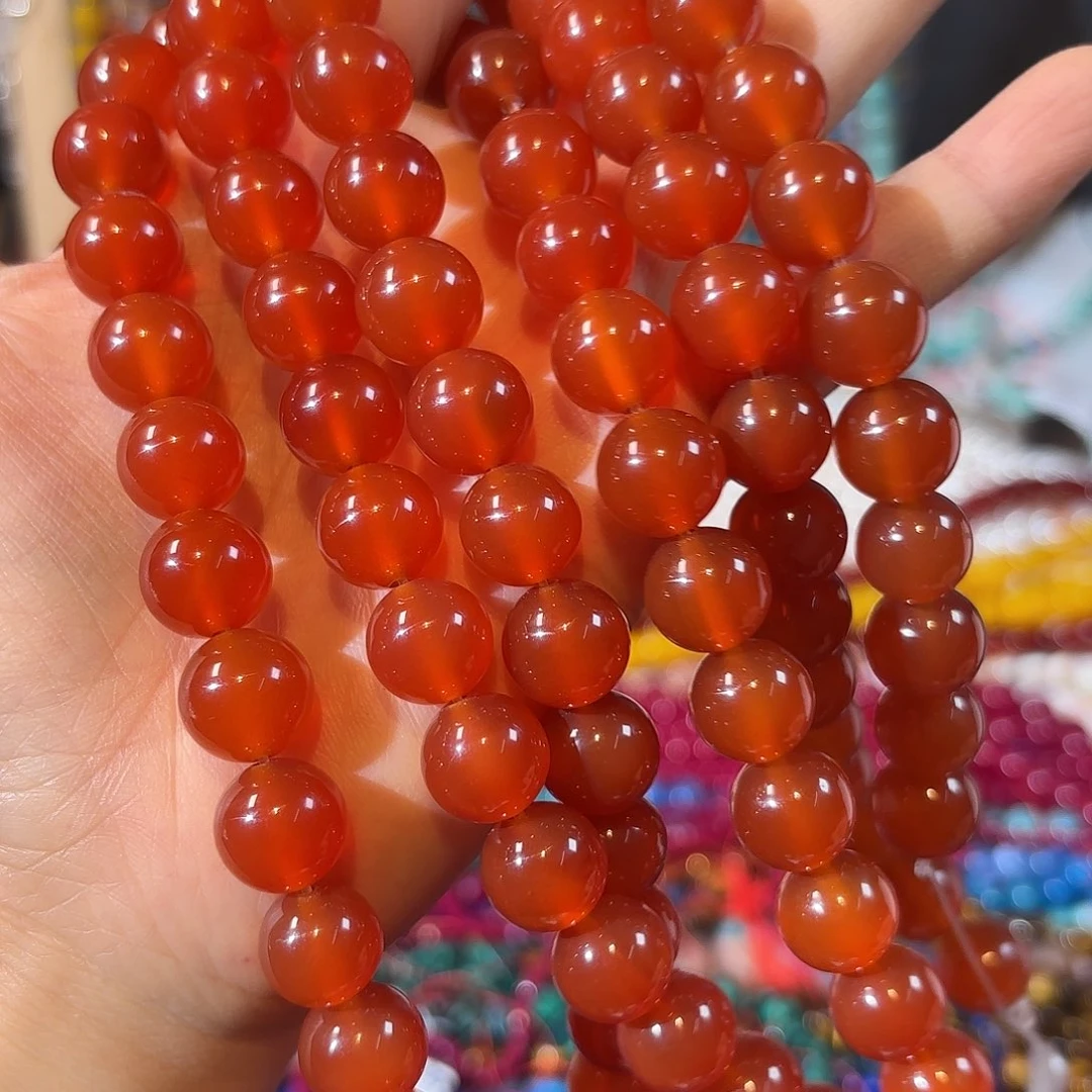 玛瑙/玉髓未镶嵌珠宝半成品红玛瑙卡12一条