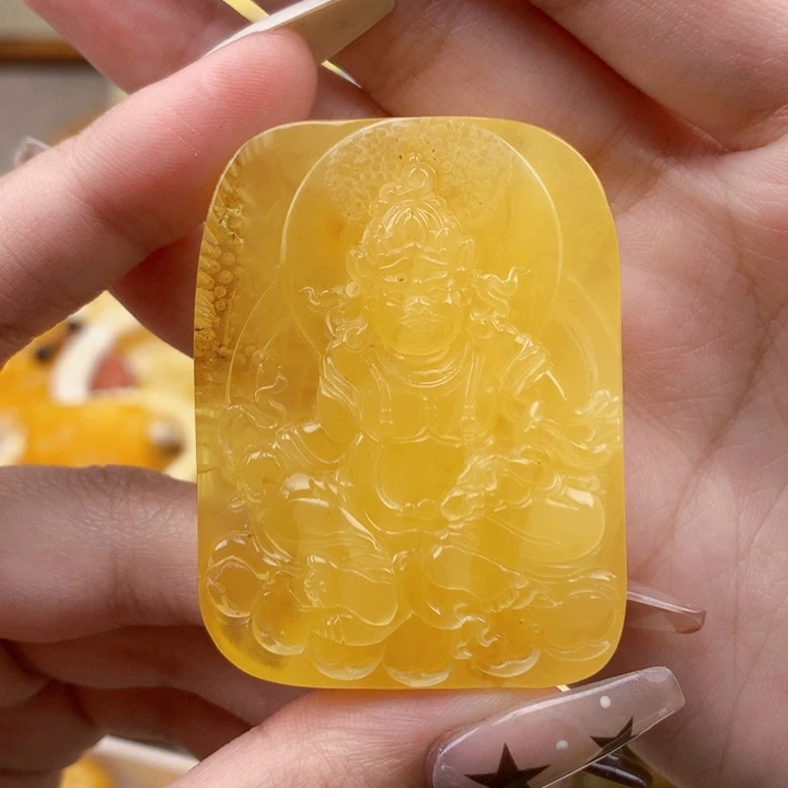 琥珀未镶嵌珠宝奇石 黄财神