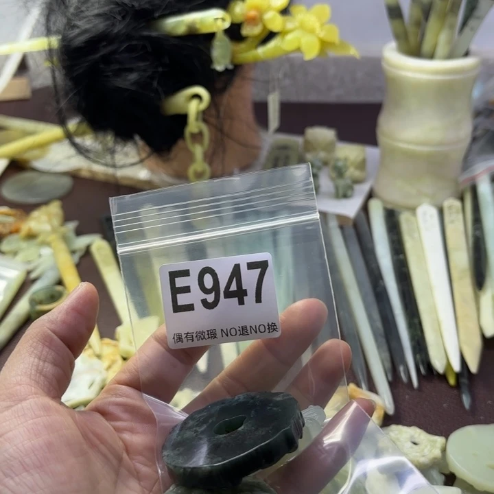 蛇纹石玉发饰合金阿***念