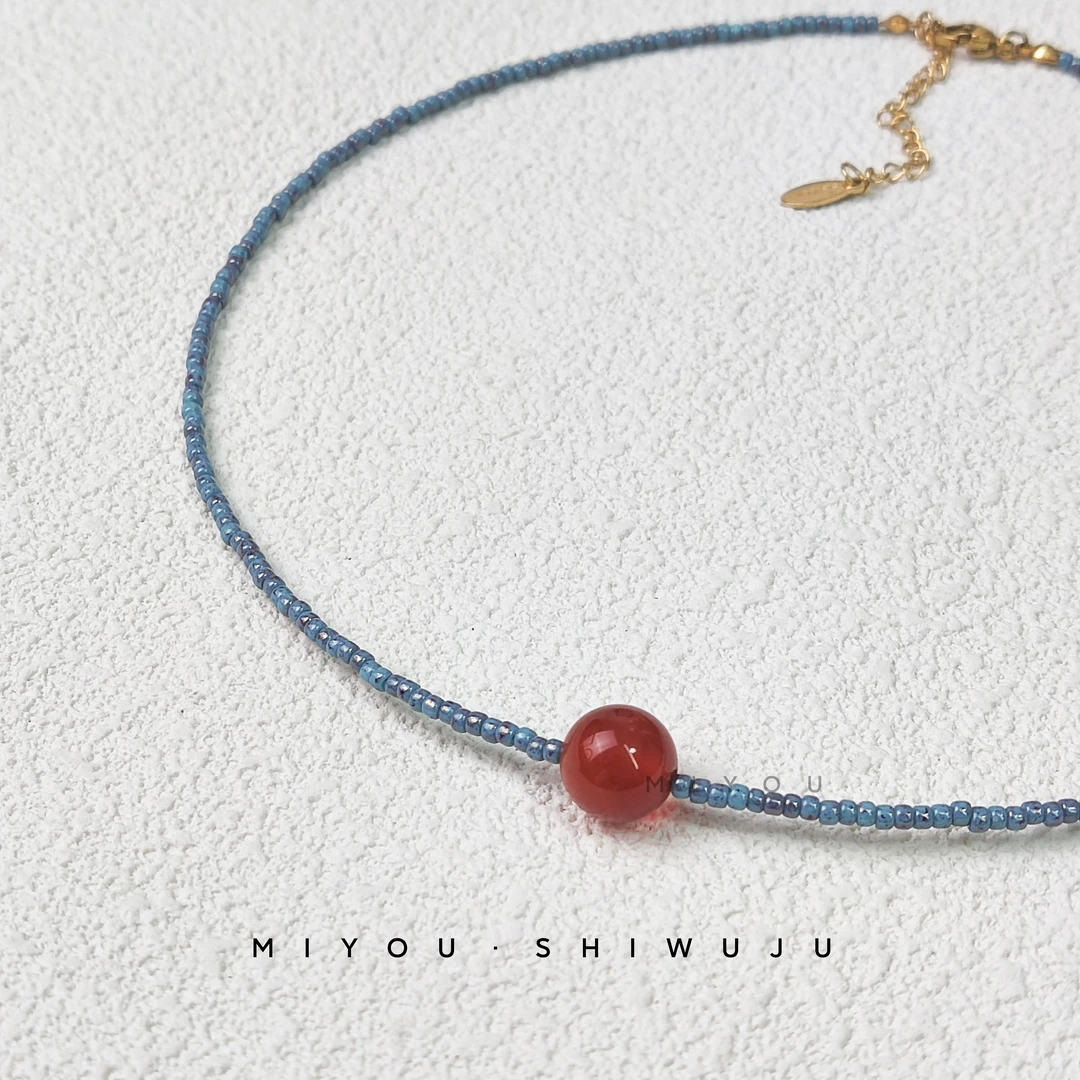 钛钢项链 【泰兰德】原创设计项链手工百搭瑙瑙手作小众