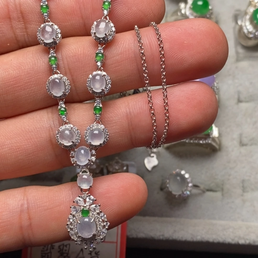 银S925镶嵌手链翡翠