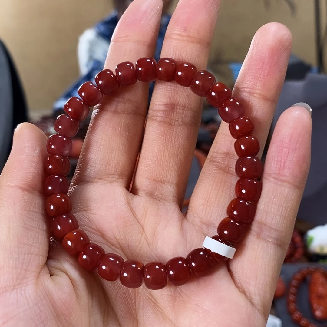 未镶嵌单圈7.5mm原矿南红玛瑙