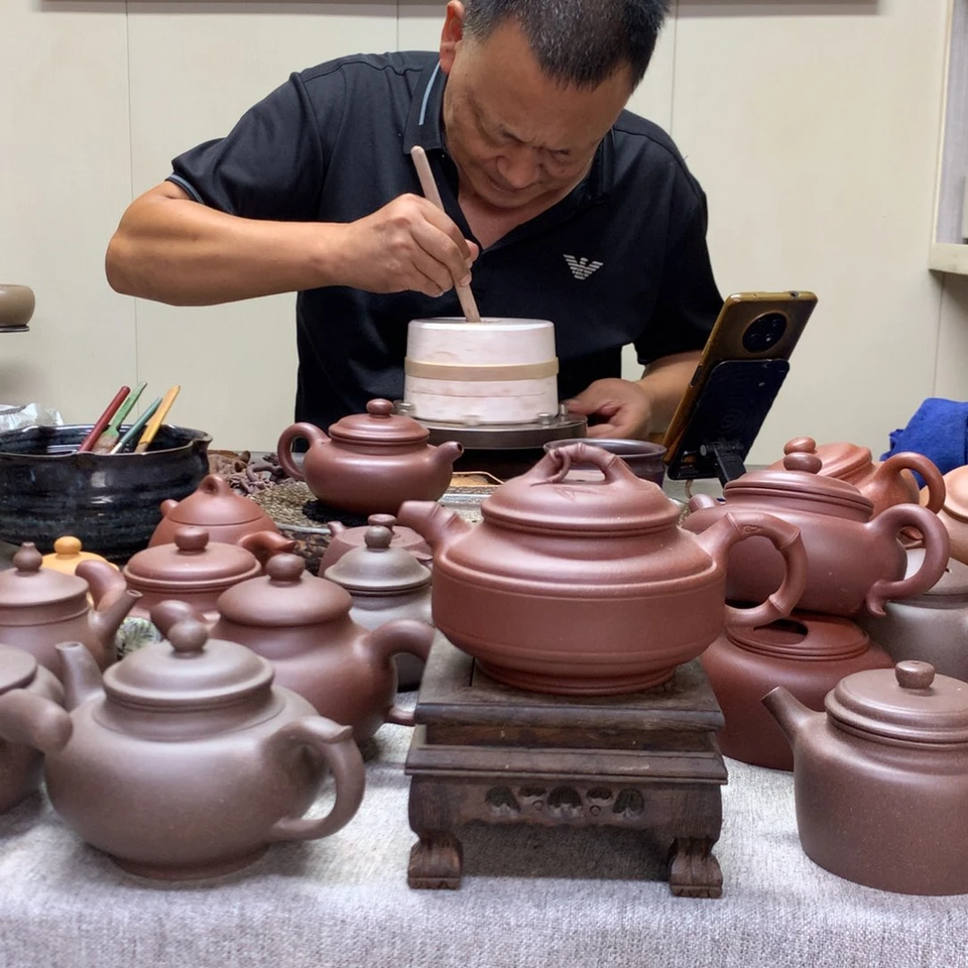 底槽青茶壶双线竹鼓350 C半手工制作