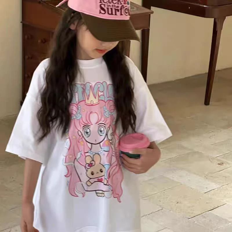 女儿超爱~25新款卡通创意美少女战士印花短袖T恤8199