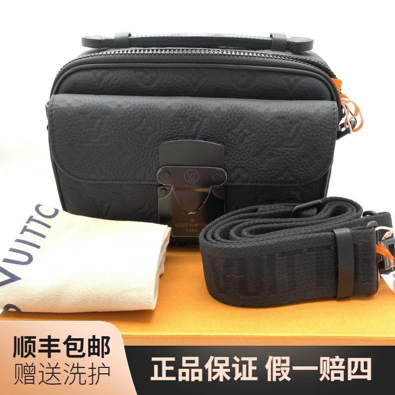 99新 LouisVuitton/路易威登 LV 黑老花压印斜挎包/10020742 肩包