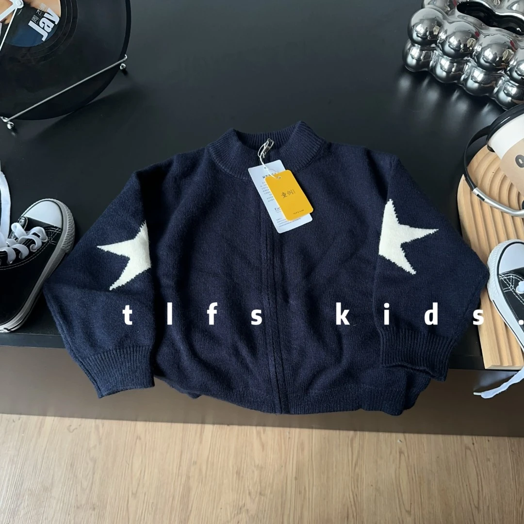 童例「250-011侧袖星星针织衫」秋冬儿童休闲软糯毛衣男童柔软潮流