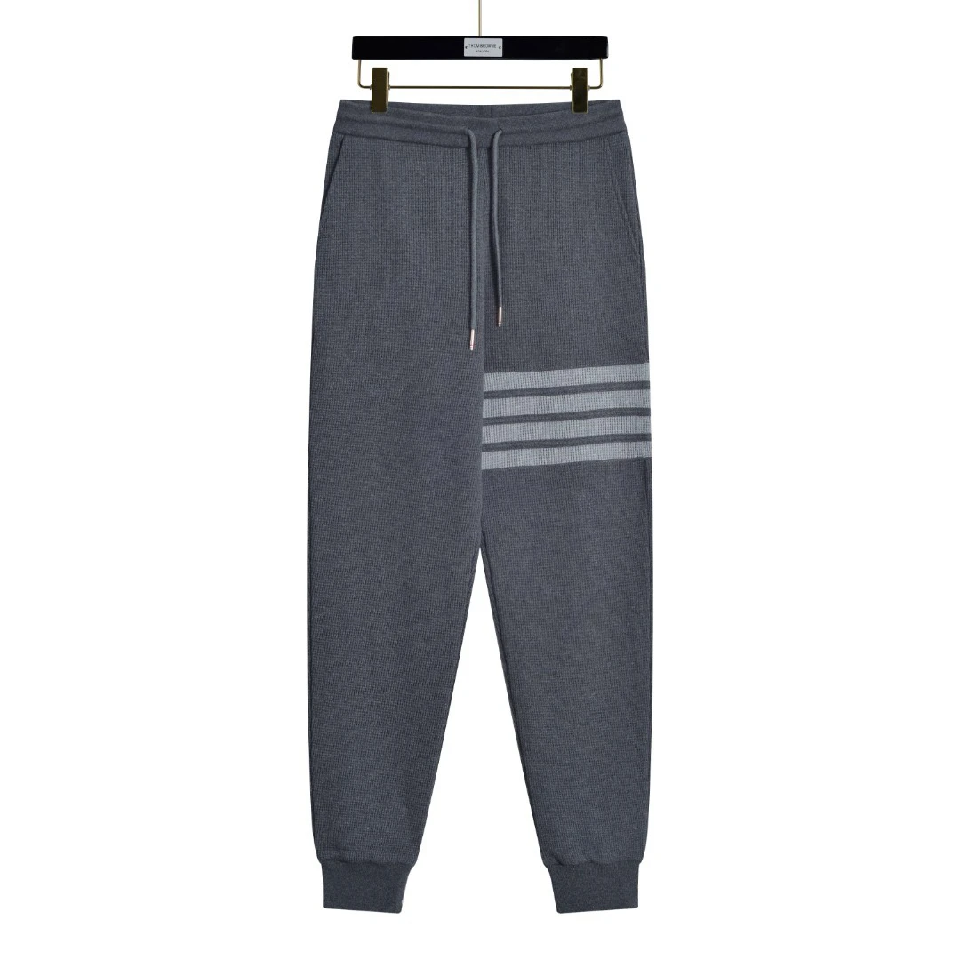 四杠华夫格休闲裤