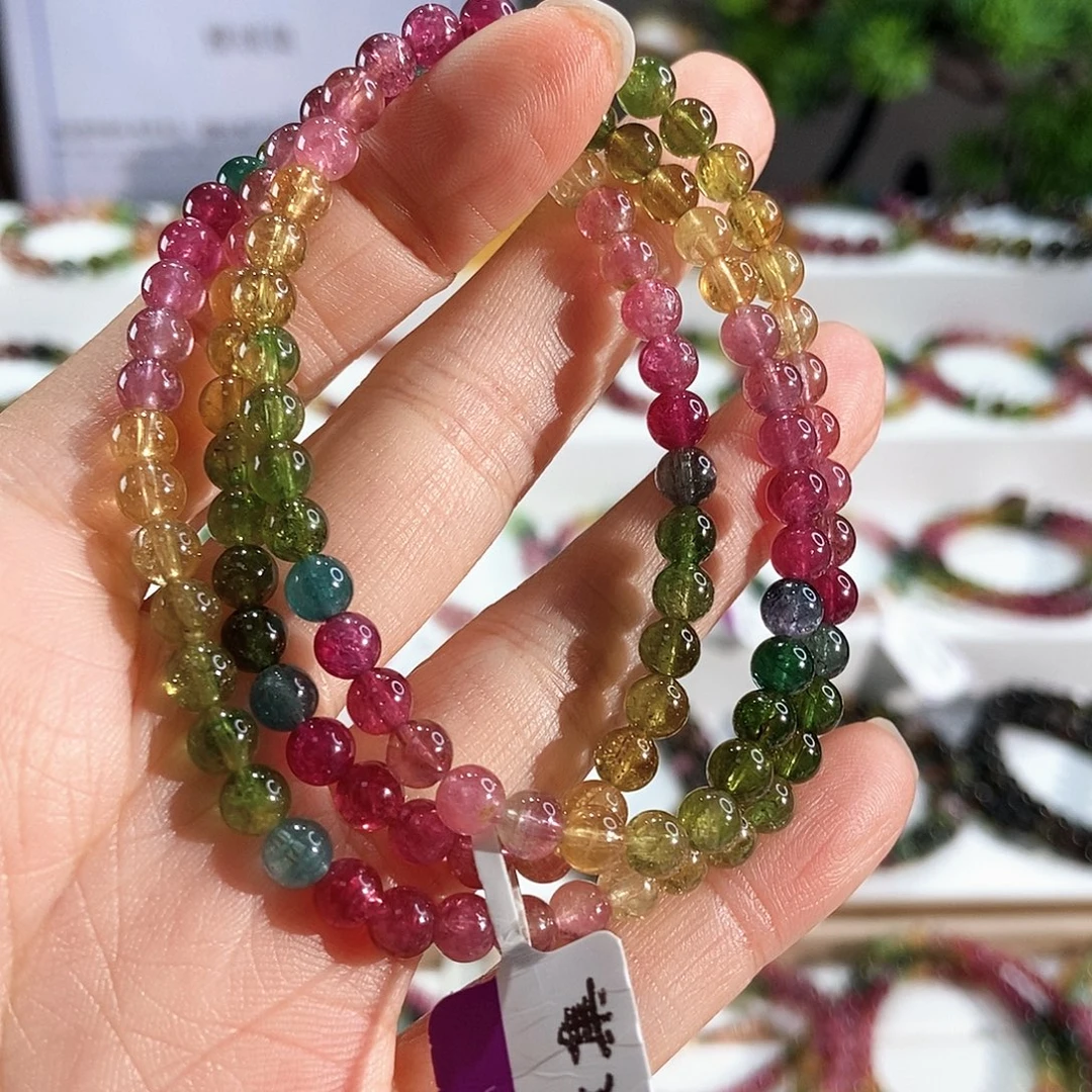 碧玺手链未镶嵌G2135三圈颜色微差