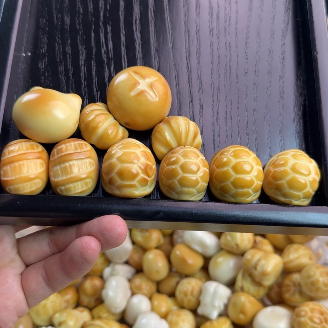 鹤***唳吊坠菩提根/象牙果微瑕炭烤大尺寸10颗