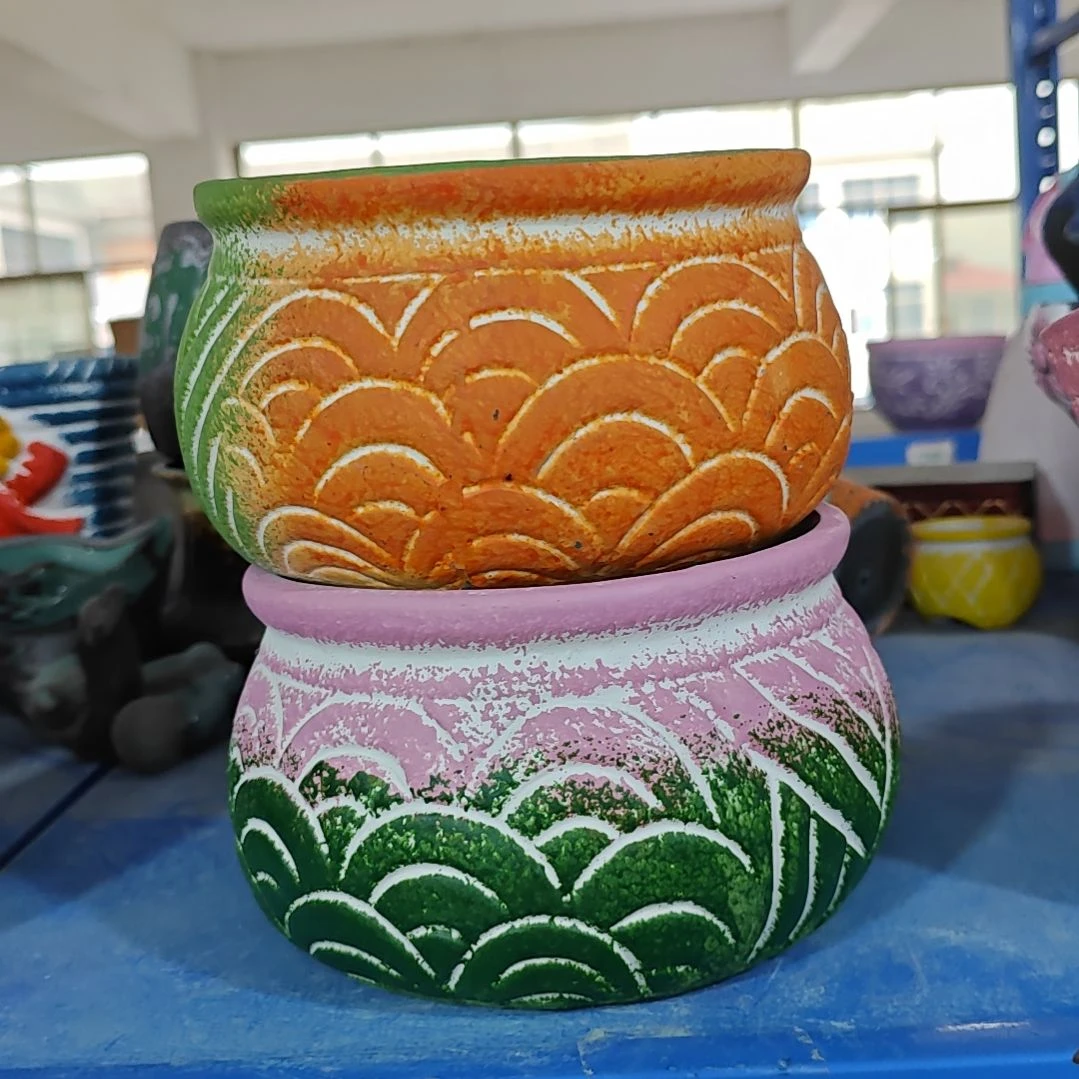 红陶吸水透气的白陶花盆凑满12发货