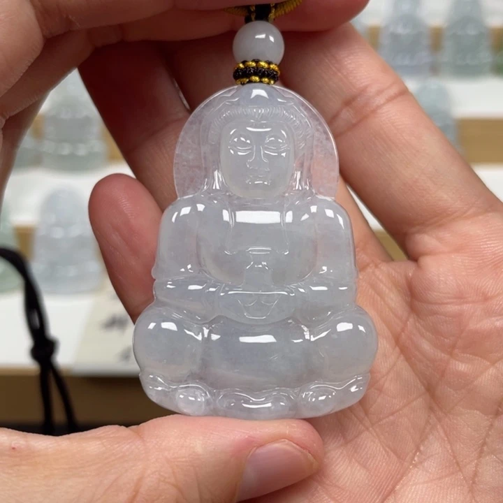 颈饰未镶嵌翡翠天然翡翠A货观音38号