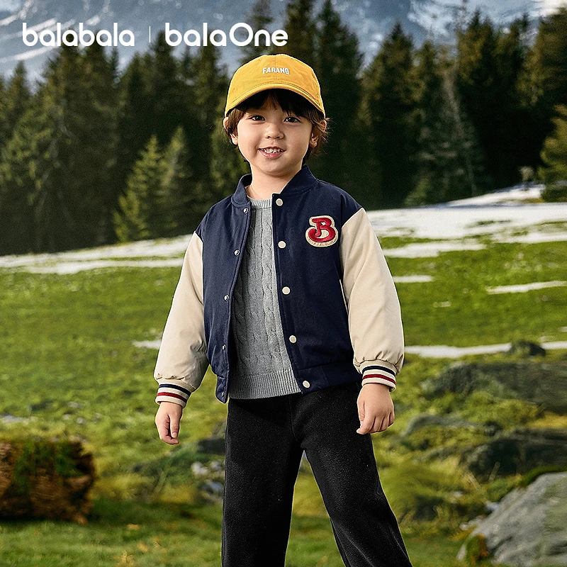 【balaOne】巴拉巴拉儿童羽绒服男童女童棒球服学院冬装外套休闲装
