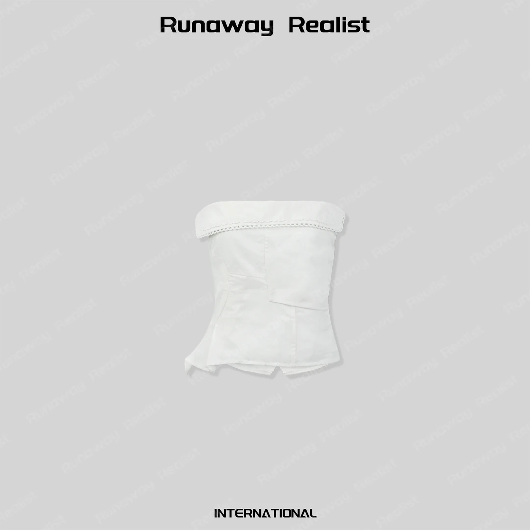 【RUNAWAY REALIST】重工解构绣花设计抹胸上衣 S482