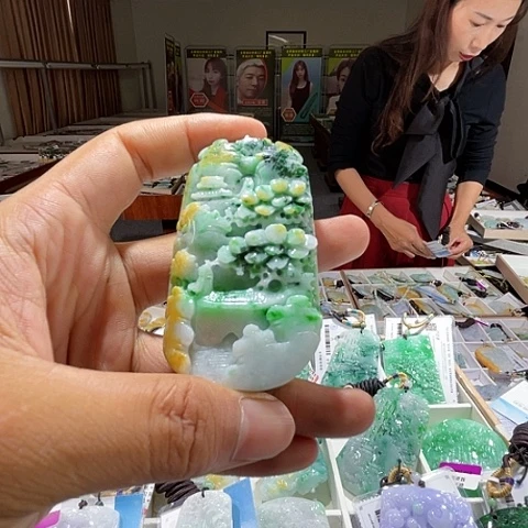 翡翠未镶嵌颈饰一个