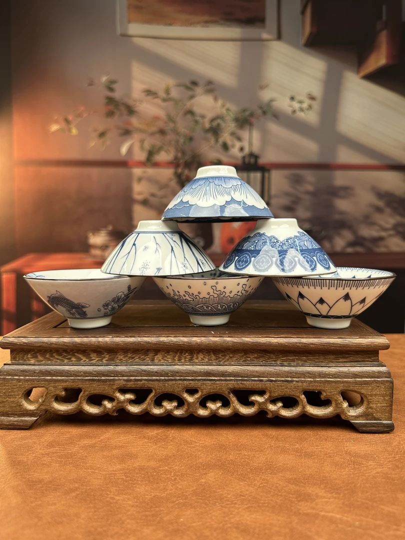 斗笠六杯（图案随机）-TJ018