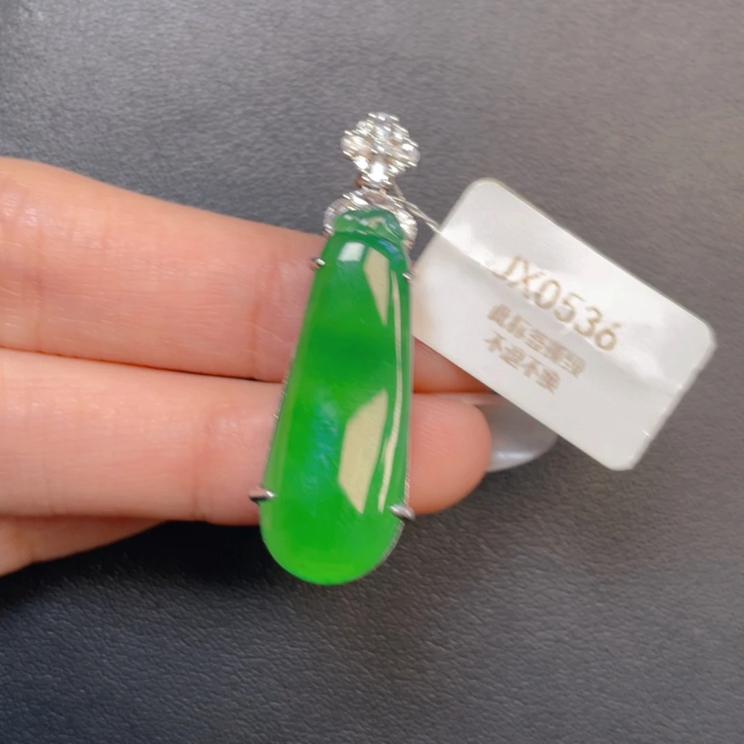 翡翠银S925镶嵌吊坠(不含链)