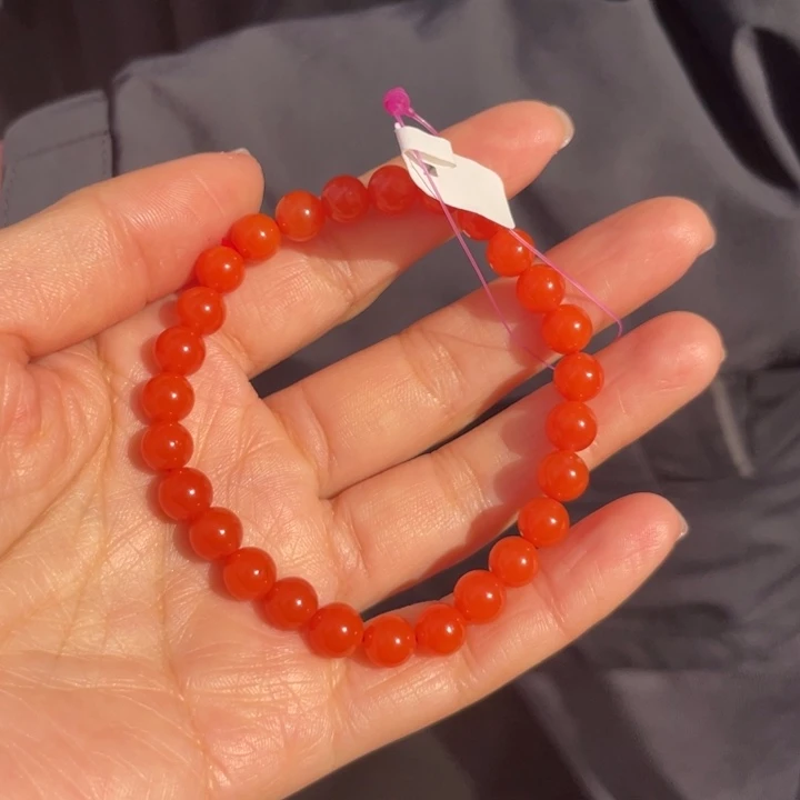 南红玛瑙未镶嵌手串卡7