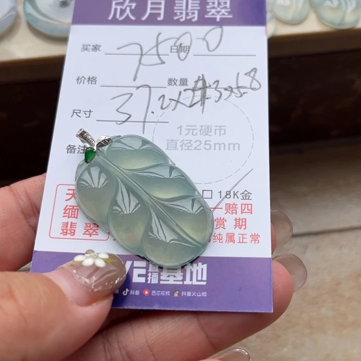 彩***空翡翠未镶嵌颈饰天然