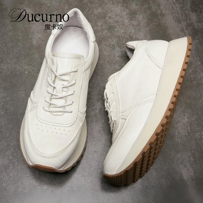2025春夏季马皮运动鞋男透气休闲时尚轻便潮男慢跑鞋高级感小白鞋