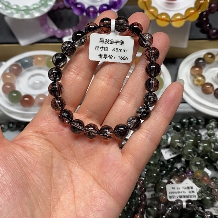 未镶嵌手链水晶黑发金