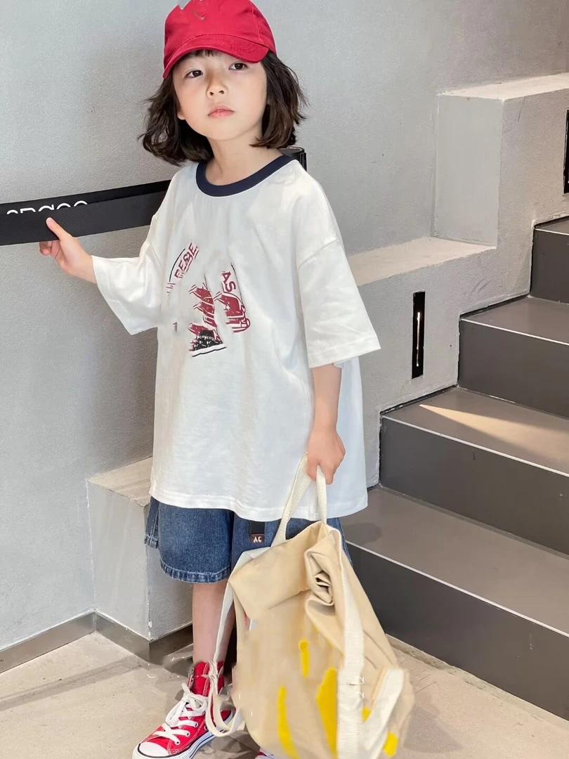 中大童潮童几2280时尚百搭韩版圆领短T