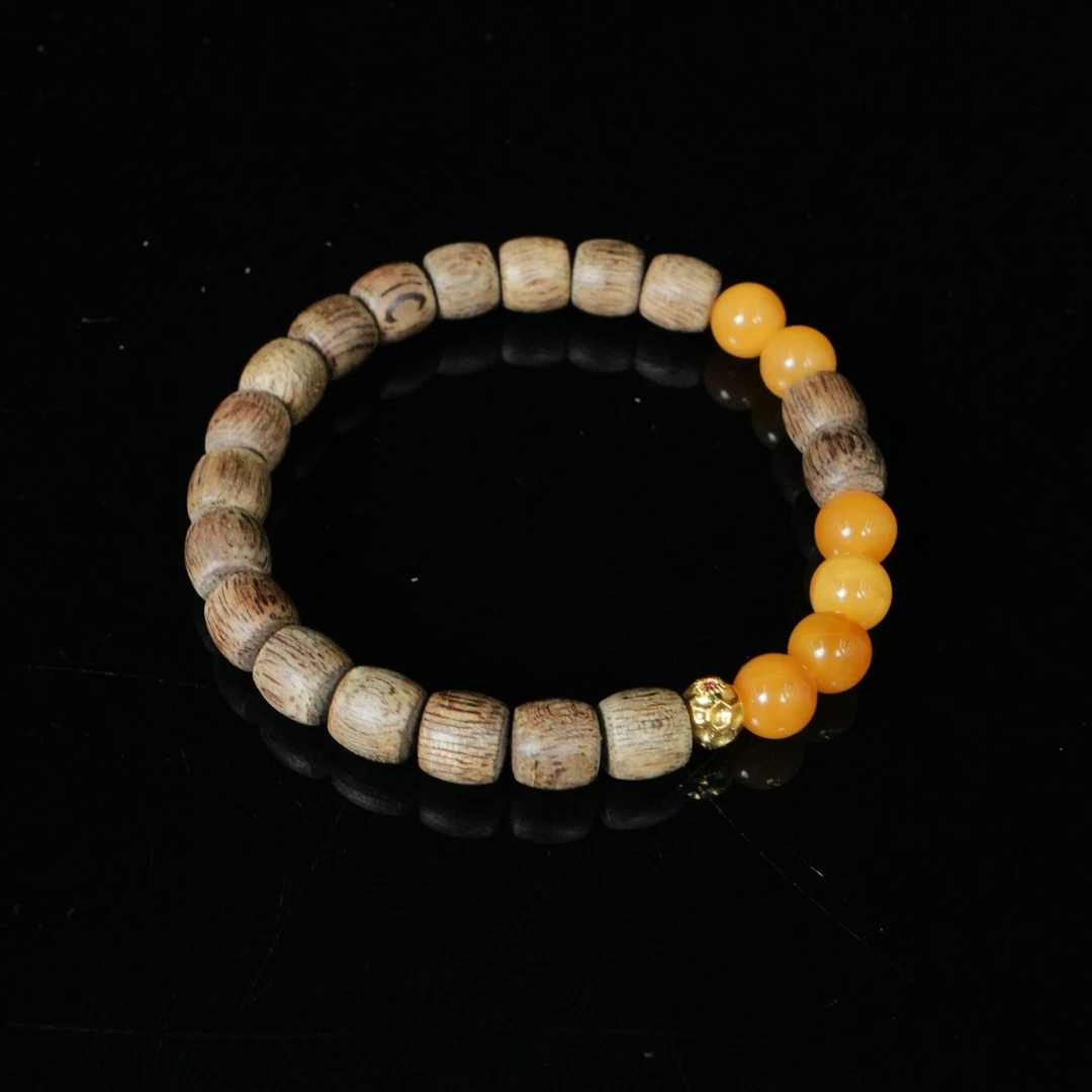 A5585 惠安沉香软丝花蜜香老型珠diy手串 18k 0.7x0.7cm 4g