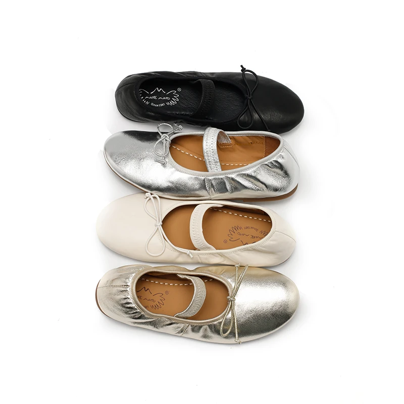 2369-11春季百搭羊皮女鞋圆头浅口软皮软面软底平底芭蕾舞单鞋女