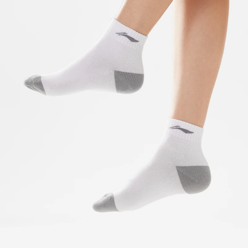 【LOGO印花】李宁健身系列抗菌防臭透气吸汗薄款六双装短袜AWSU311