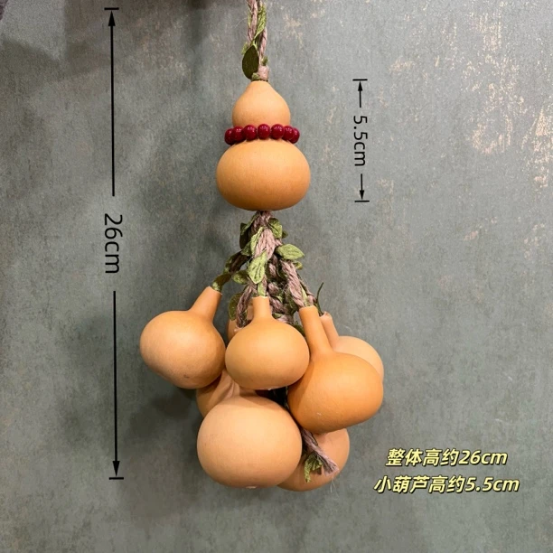 天然葫芦八方进财钱袋子葫芦串手工编织客厅阳台店铺装饰麻绳挂件