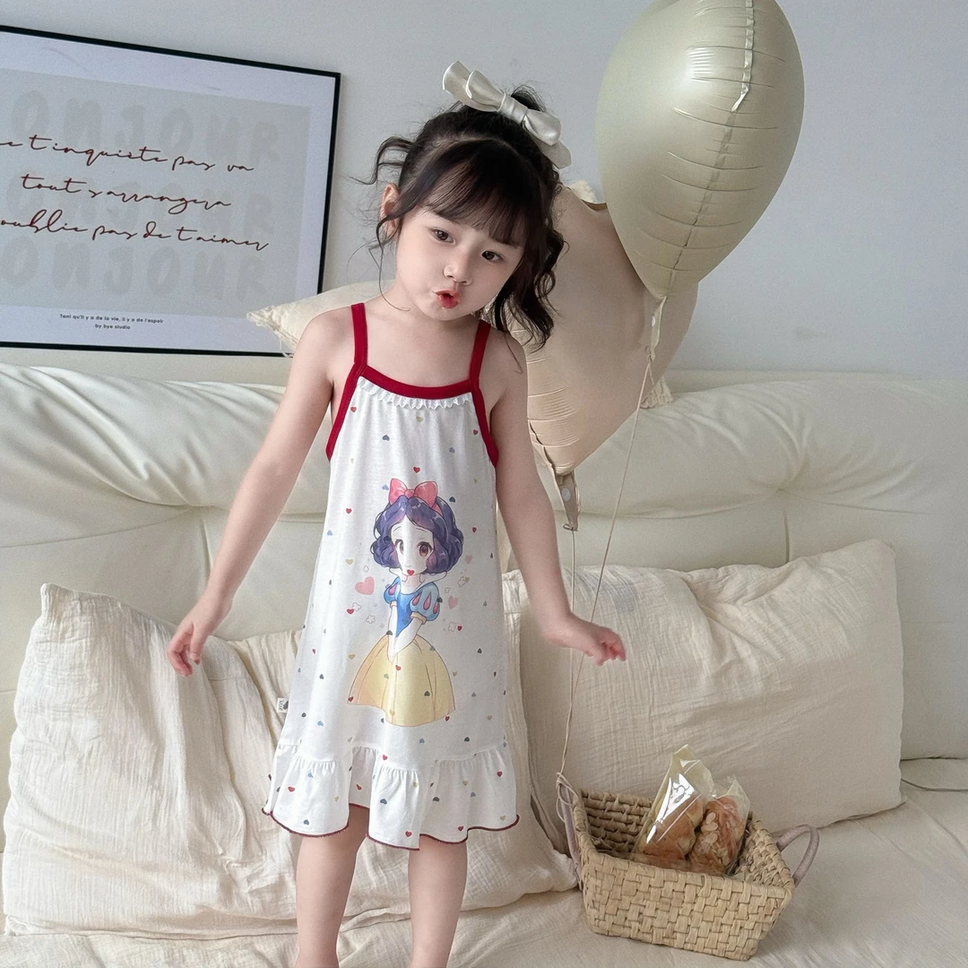 【7A抗菌】夏季薄款女宝宝吊带儿童天丝小公主宝宝睡衣