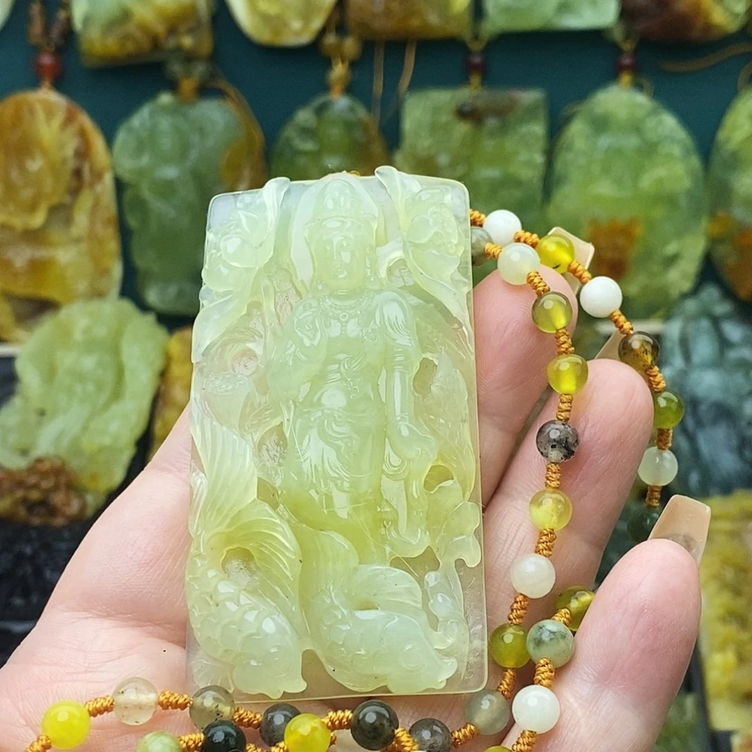 蛇纹石玉未镶嵌颈饰岫玉观音特惠