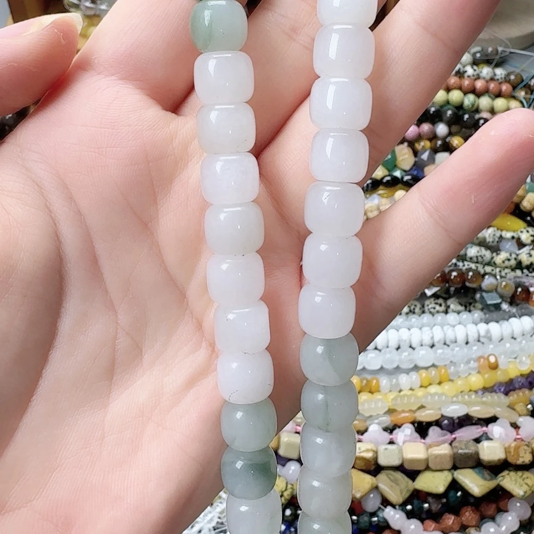 未镶嵌玛瑙/玉髓珠宝半成品卡10天山翠老型珠一条