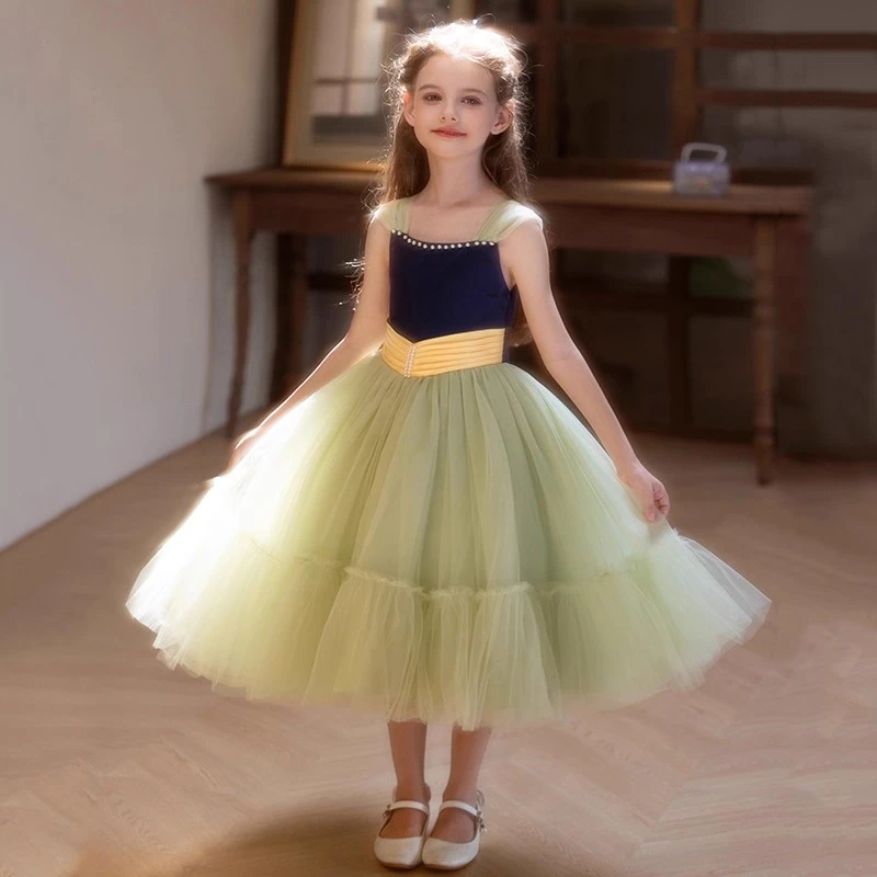 十岁生日女孩安娜公主裙主持人走秀女童小提琴礼服儿童绝美小礼服