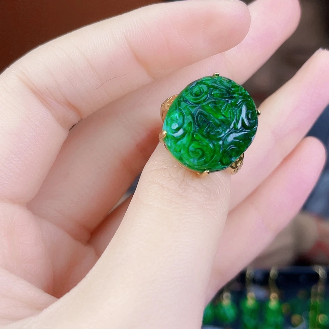 翡翠银S925镶嵌耳饰