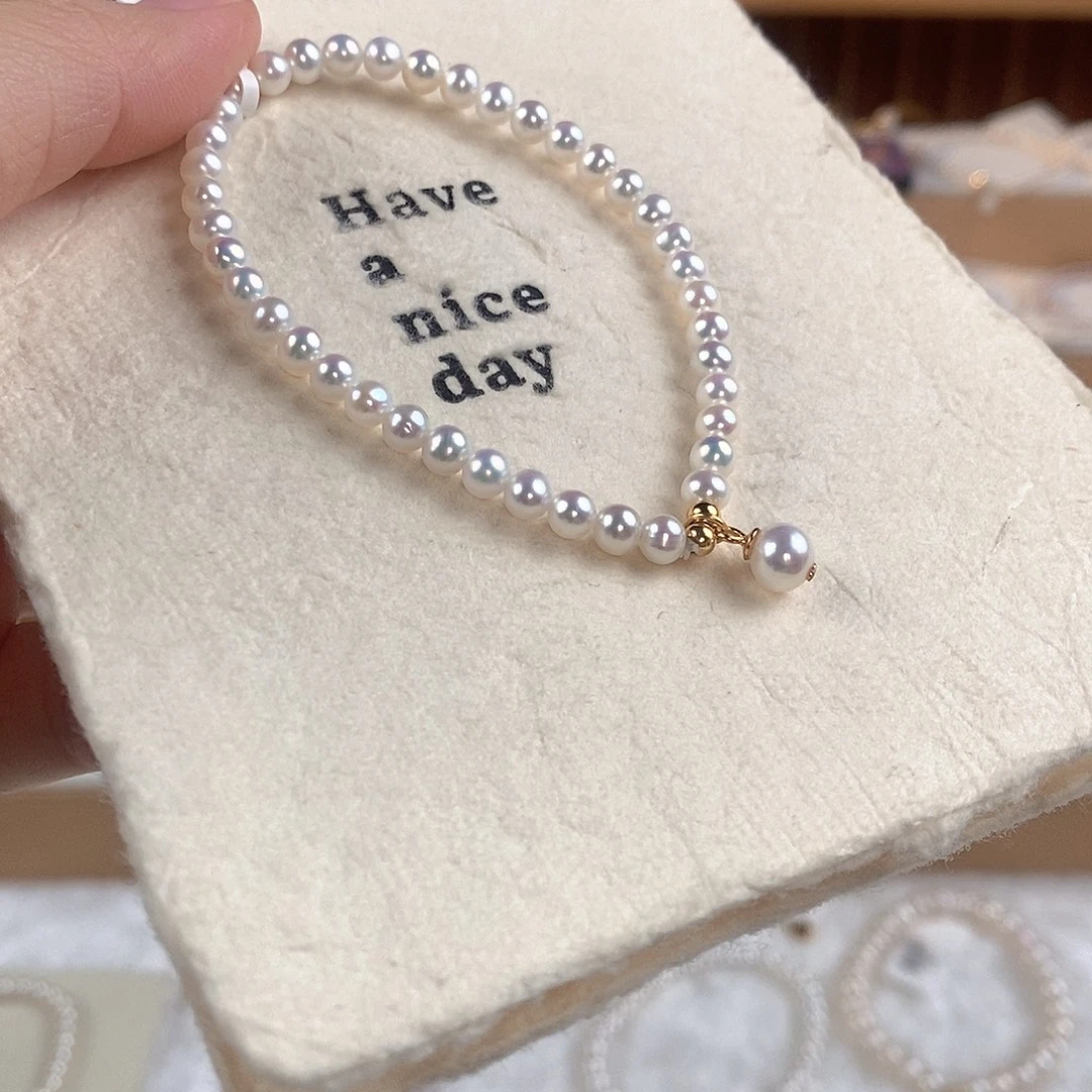 银S925镶嵌淡水珍珠手绳