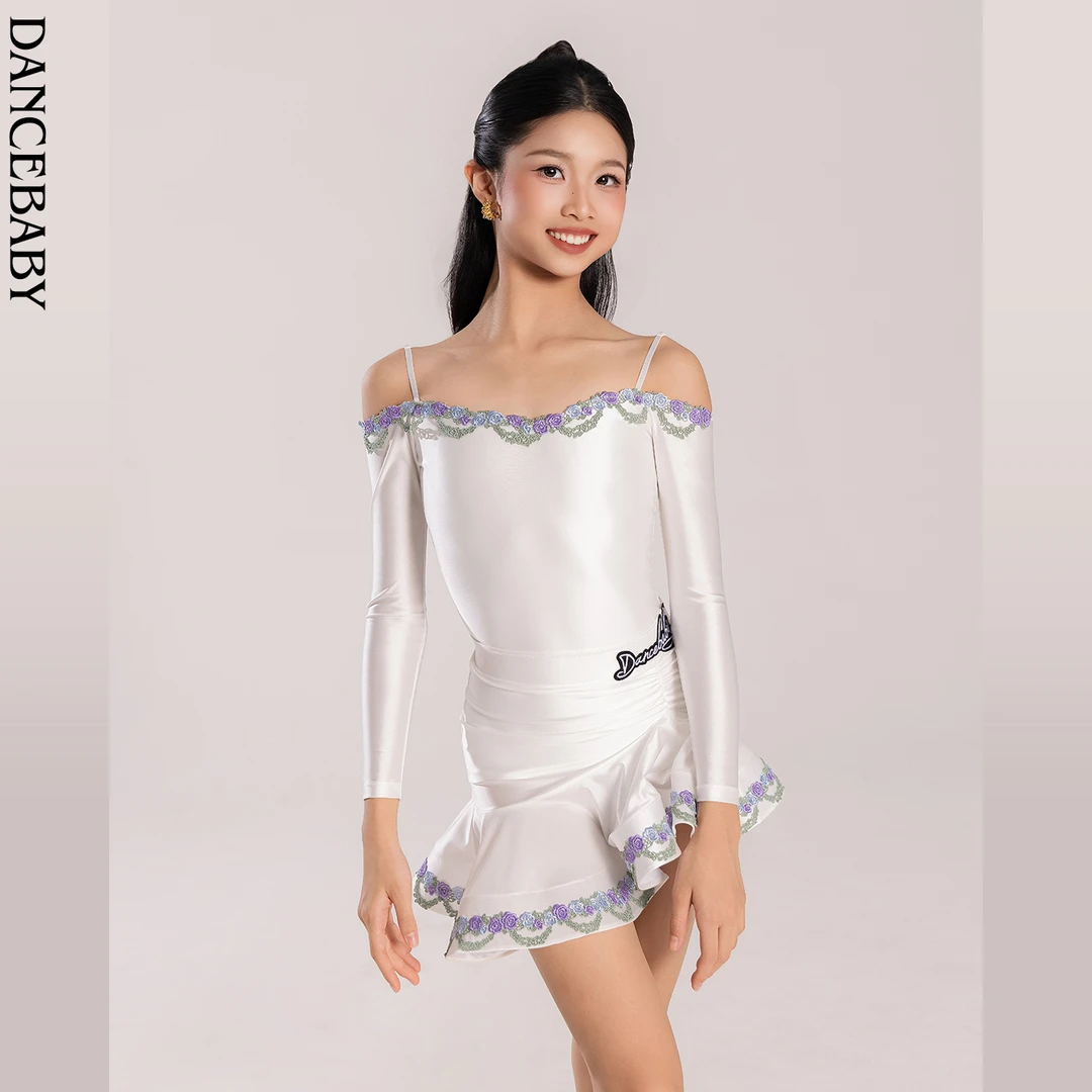 Dancebaby拉丁舞服女童练功服2025新款冬装分体套装舞裙服装D54
