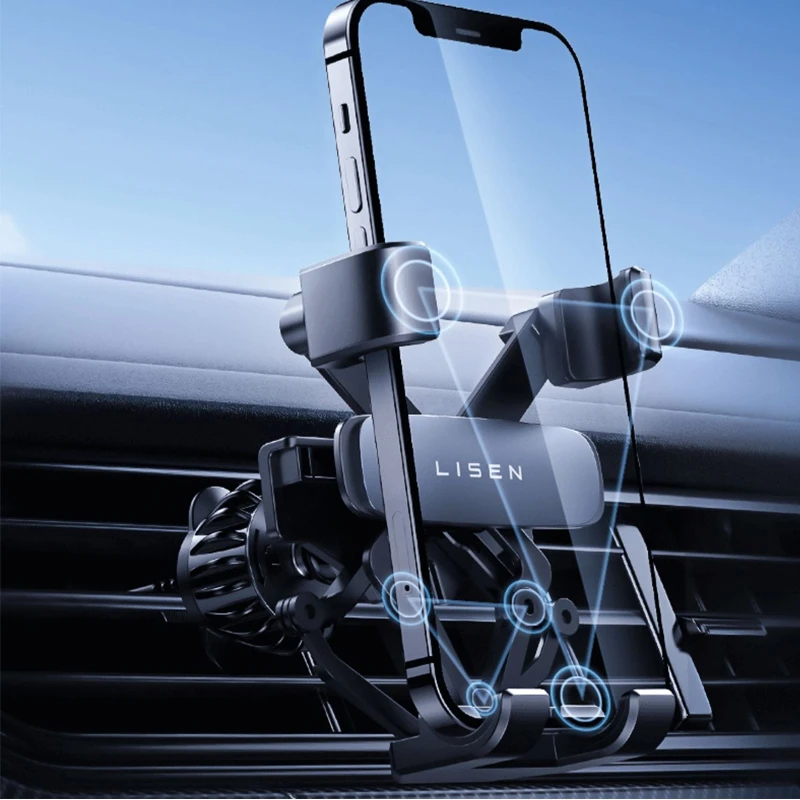 李森车载手机支架新款汽车导航重力感应防抖支撑架出风口固定通用