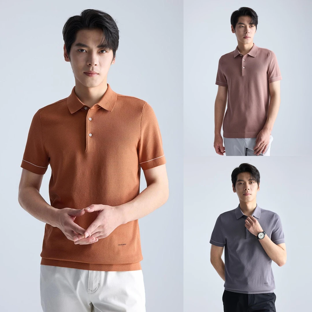 利郎【毛织POLO衫】男士夏季时尚百搭透气针织短袖T恤A5XTX505