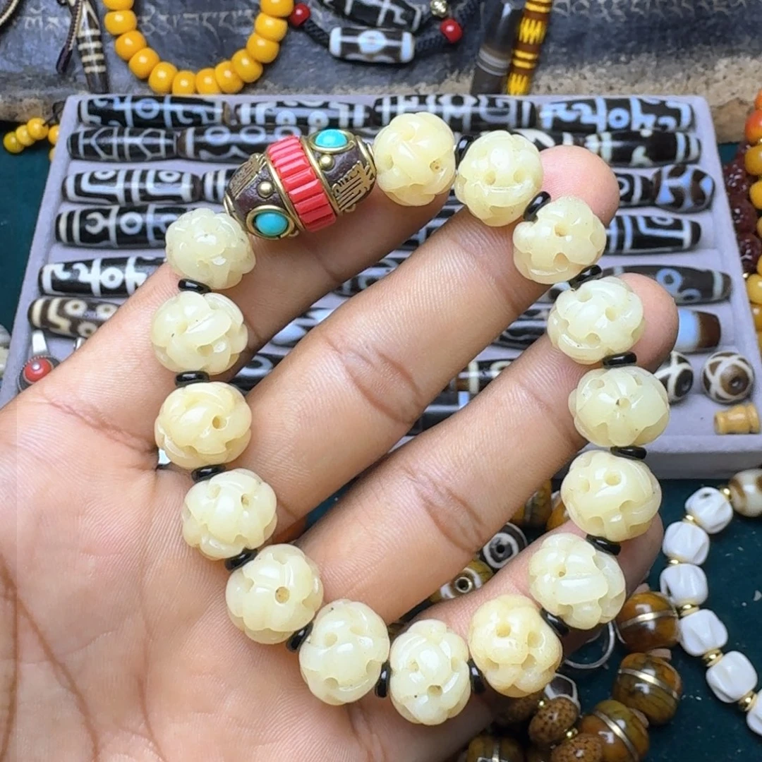 柏香籽/百香籽手串牦牛骨